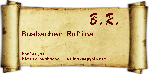 Busbacher Rufina névjegykártya